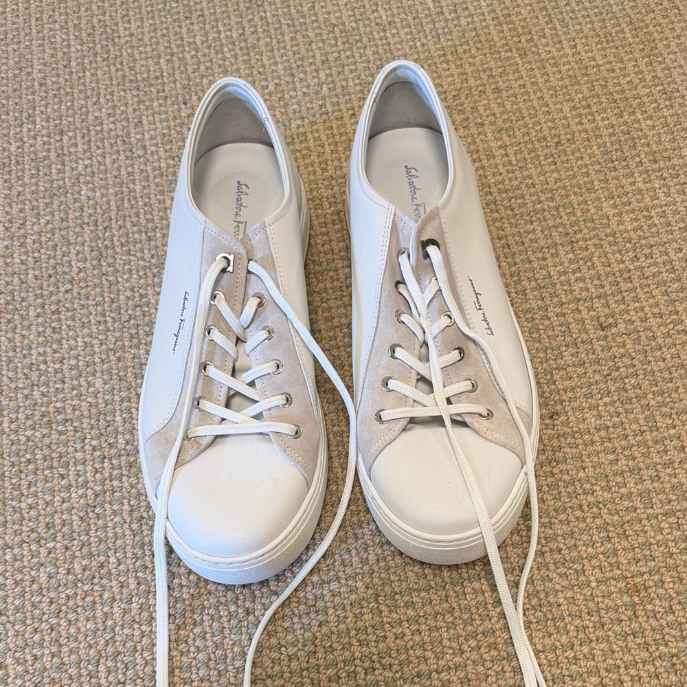 Salvatore Ferragamo Men's White Sneakers